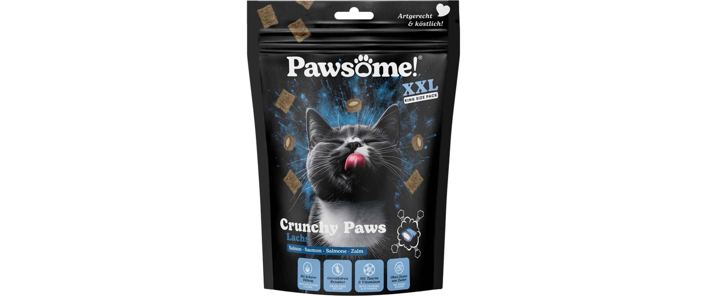 Cat Crunchy Paws Lachs 150 gSnack für Katzen