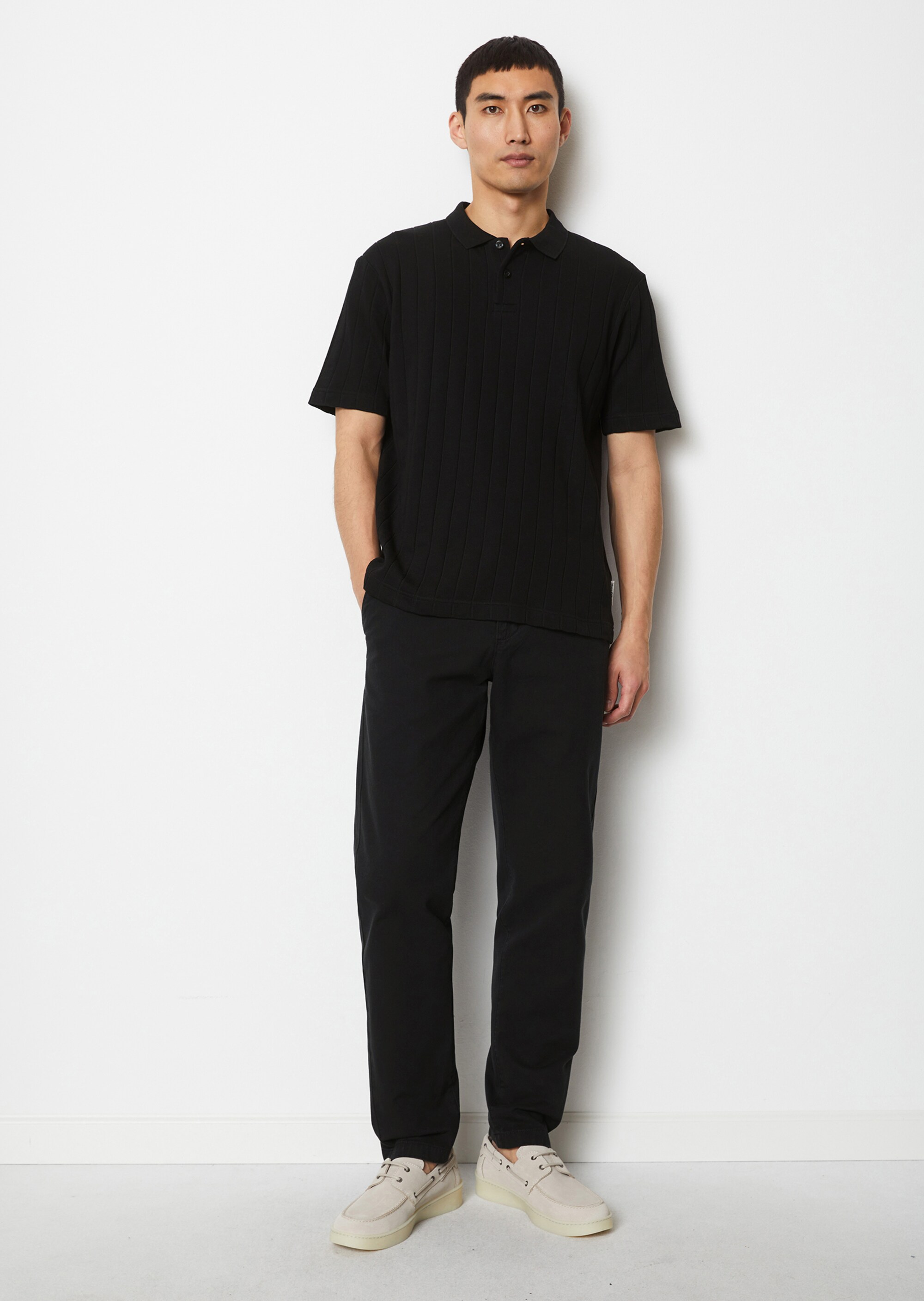 Poloshirt regular mit breiter Rippstruktur