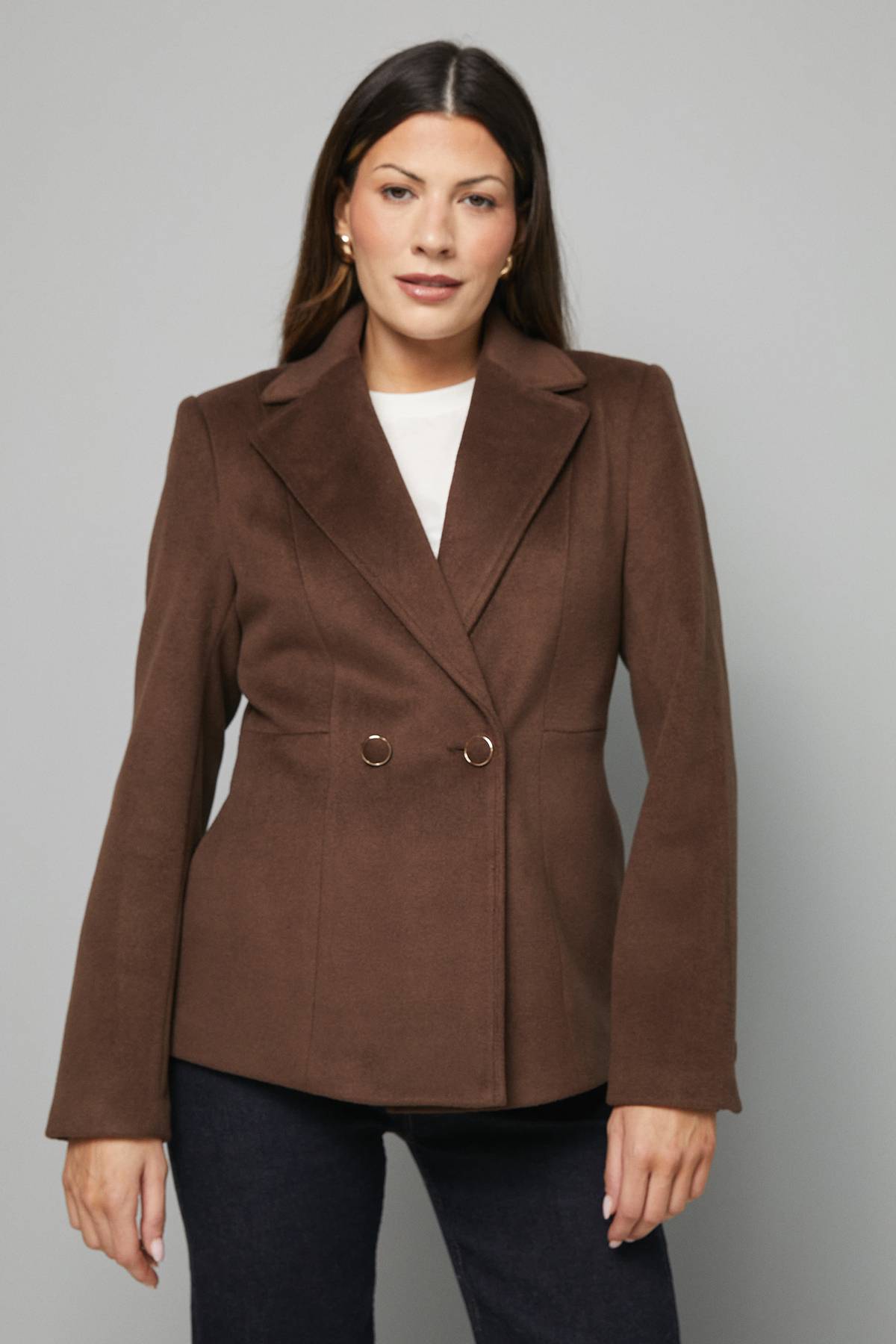Wallis Veste à Double Boutonnage avec Épaules Bouffantes