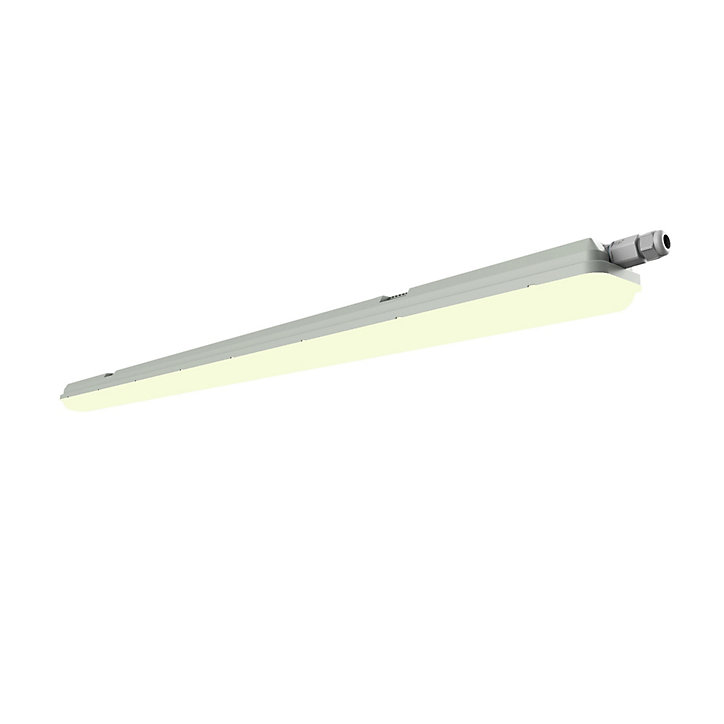 Réglette lumineuse Nehsi LED intégrée blanc neutre IP65 5600lm 60W L.70xl.160xH.5,6 cm gris GoodHome
