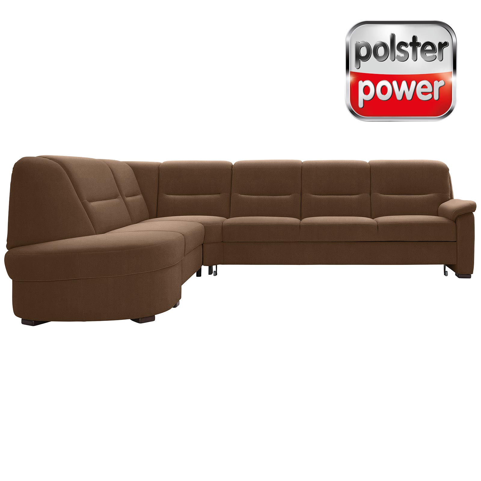 polsterpower Ecksofa - Holiday mandel - Basismodell - Ottomane links