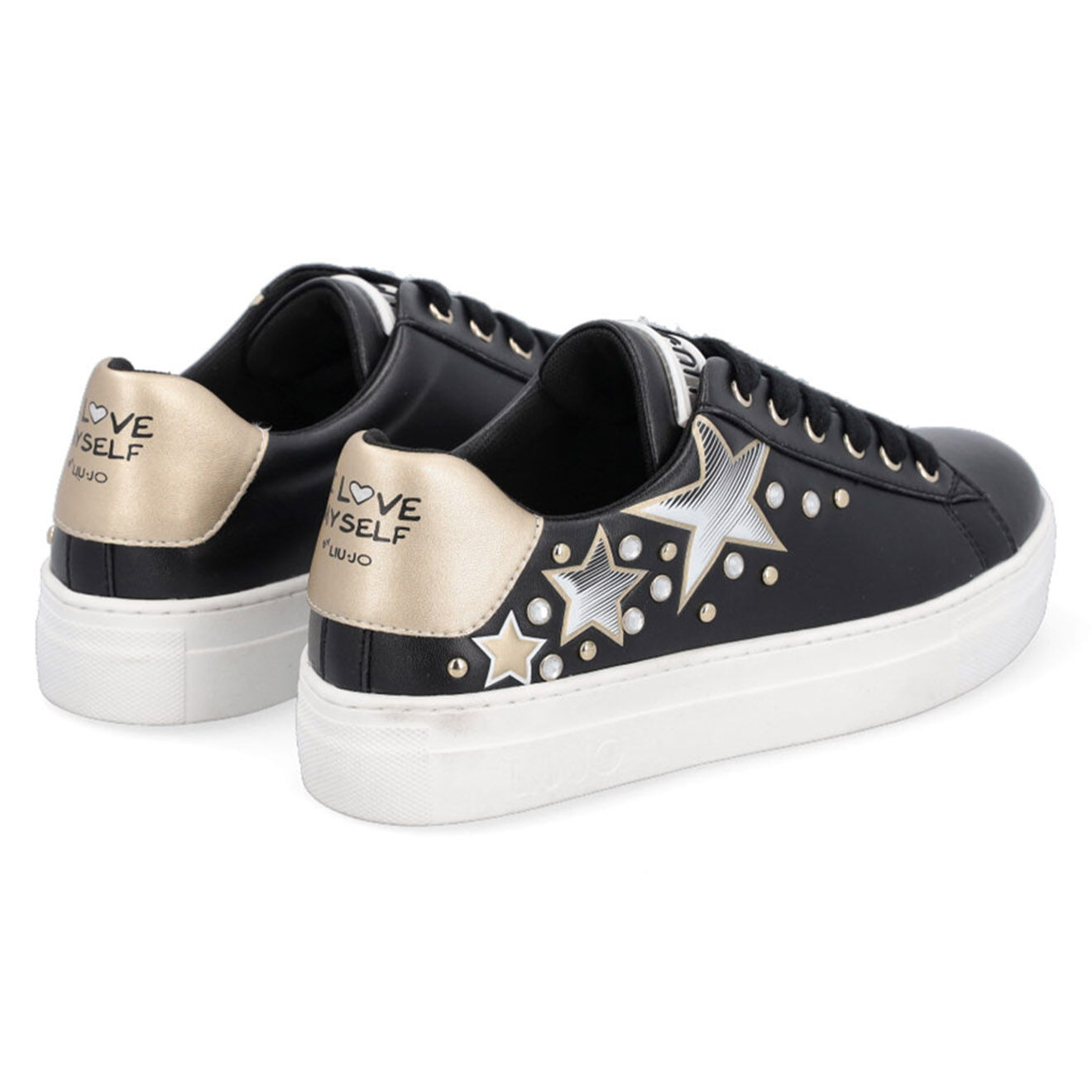 Liu-Jo Sneakers en Cuir Chila noir/argenté