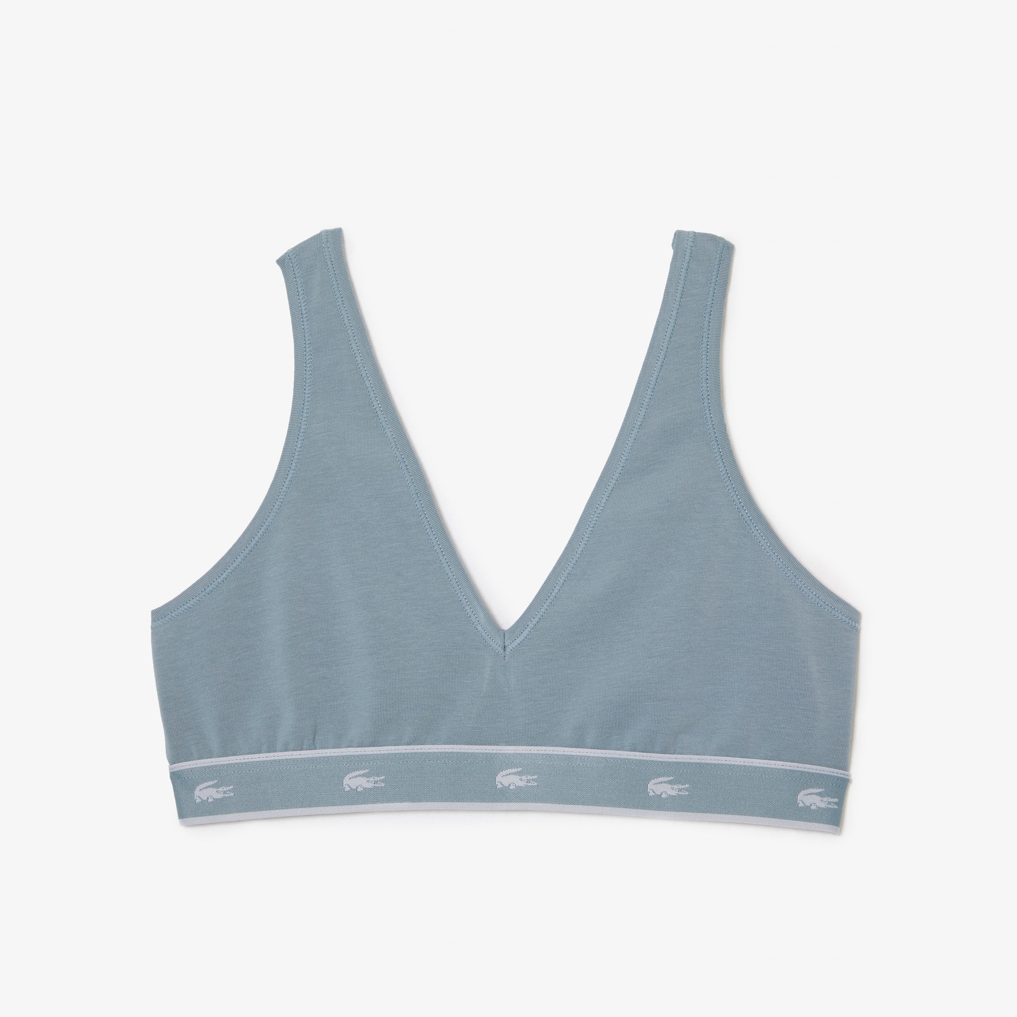 Brassière triangle en coton stretch Brassières - Gris - Lacoste - Femme