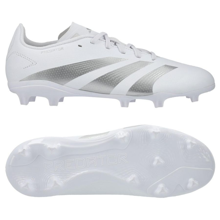adidas Predator League FG Pearlized - Blanc/Argenté Enfant