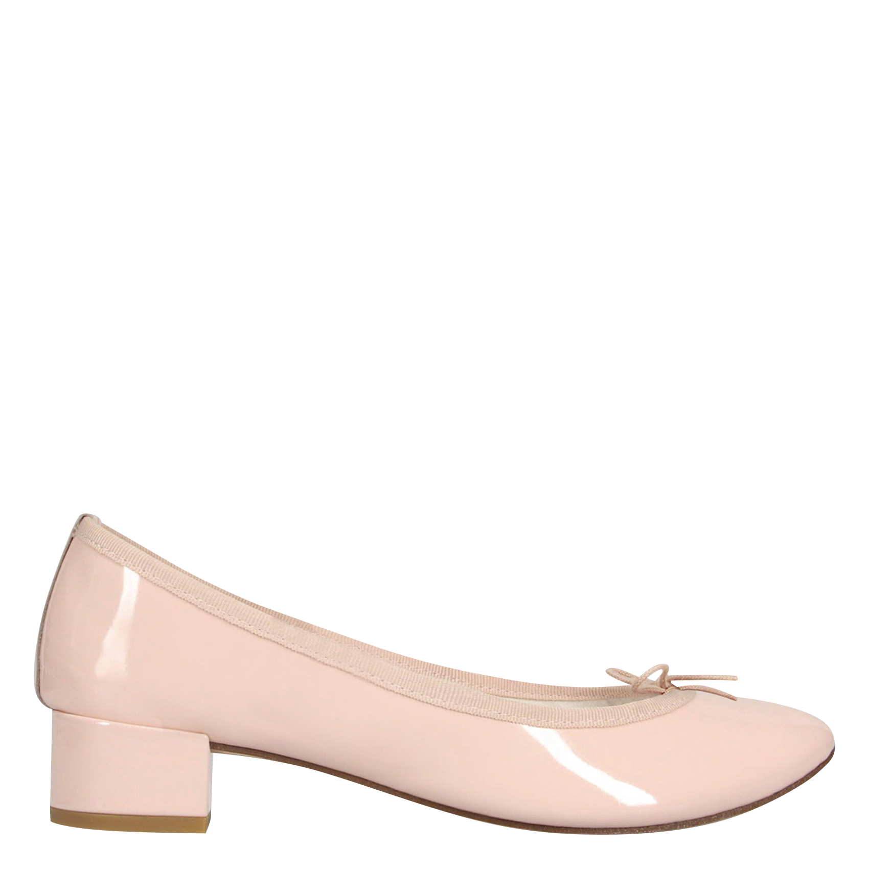 CAMILLE - Ballerines à talons en cuir vernis | Rose