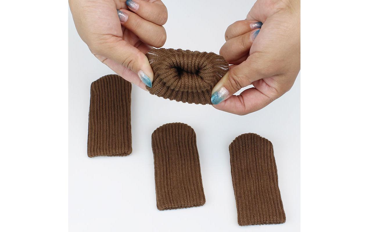 Bodenschoner Uni 4er Set, BraunBodenschoner-Socken