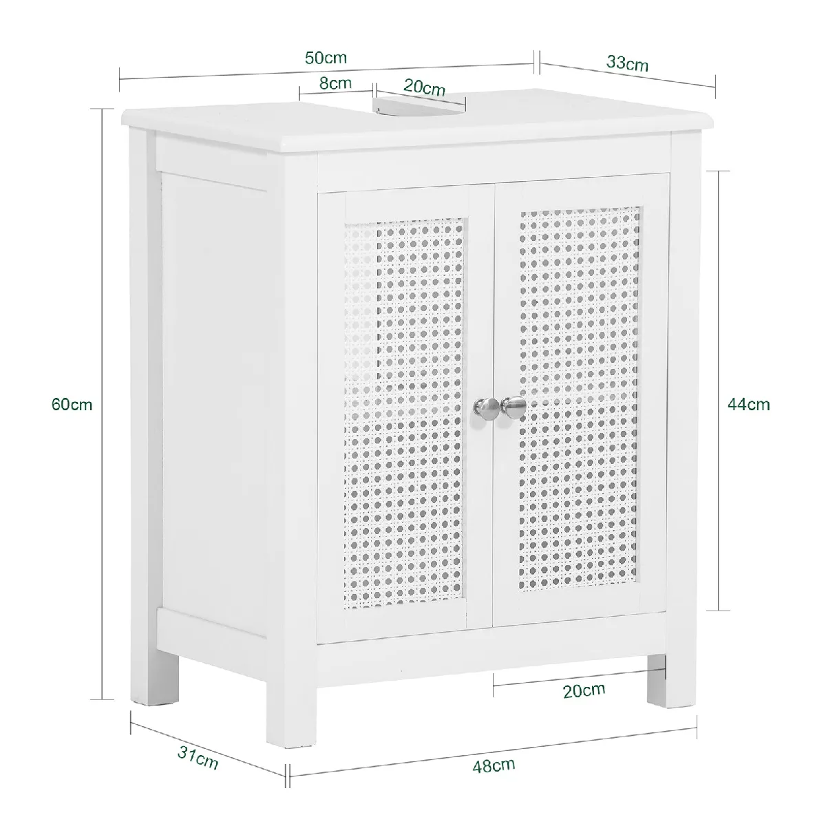 SoBuy BZR35-W Meuble sous-Lavabo Blanc