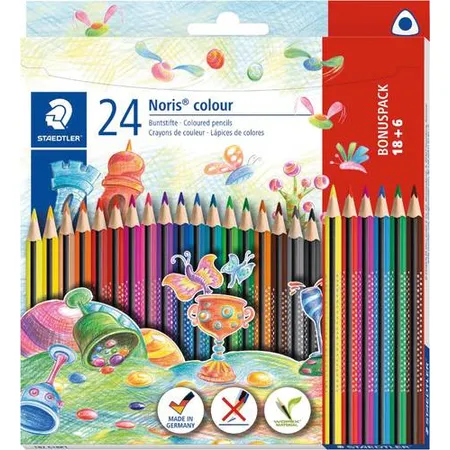 STAEDTLER® Noris® colour 187 Buntstifte 18+6 Dreikantstifte 100% PEFC