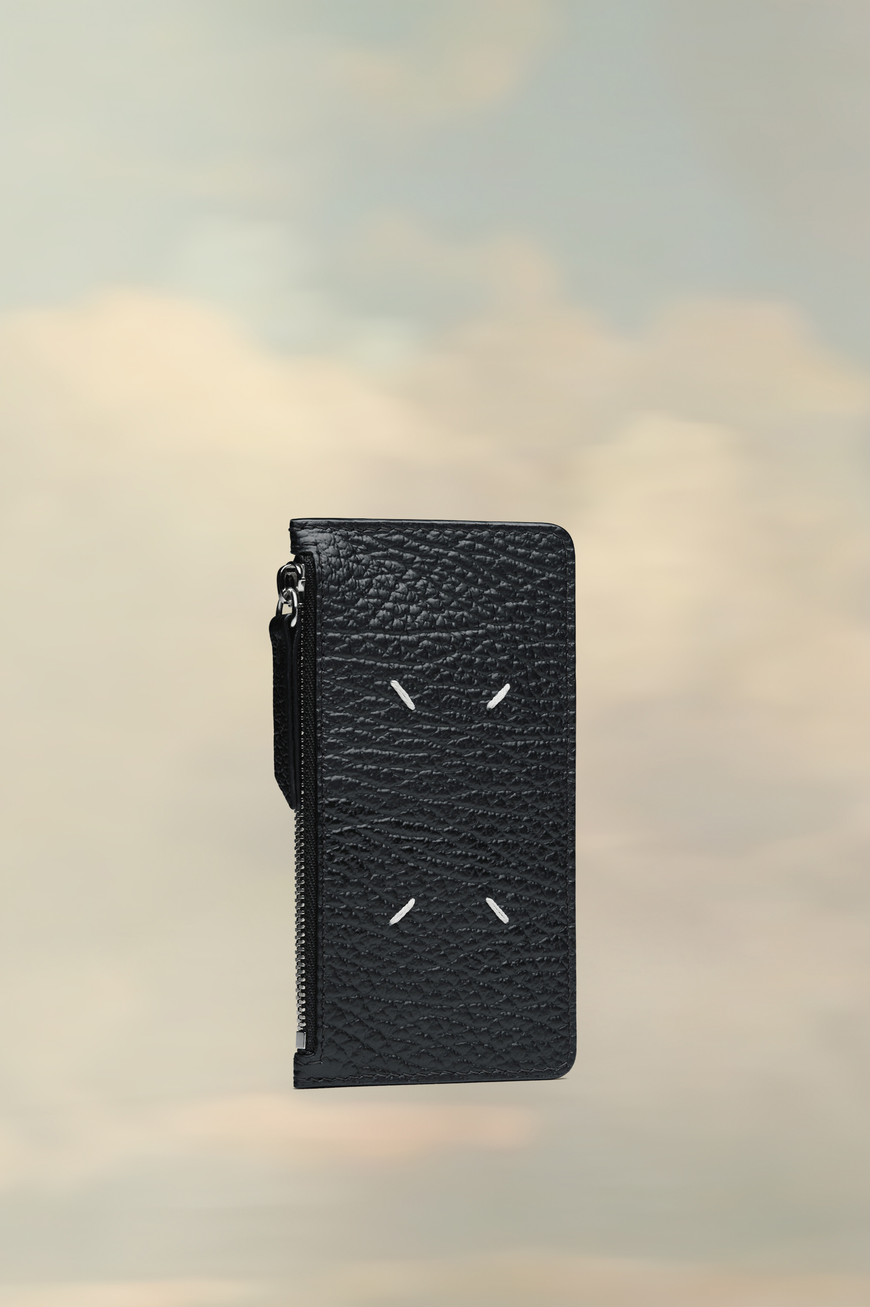 Porte-cartes en cuir noir Noir