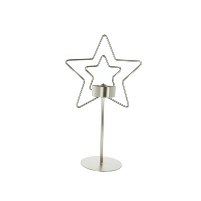 Teelichthalter - Stern - ca. 14 x 8 x 25 cm - 1 Stück