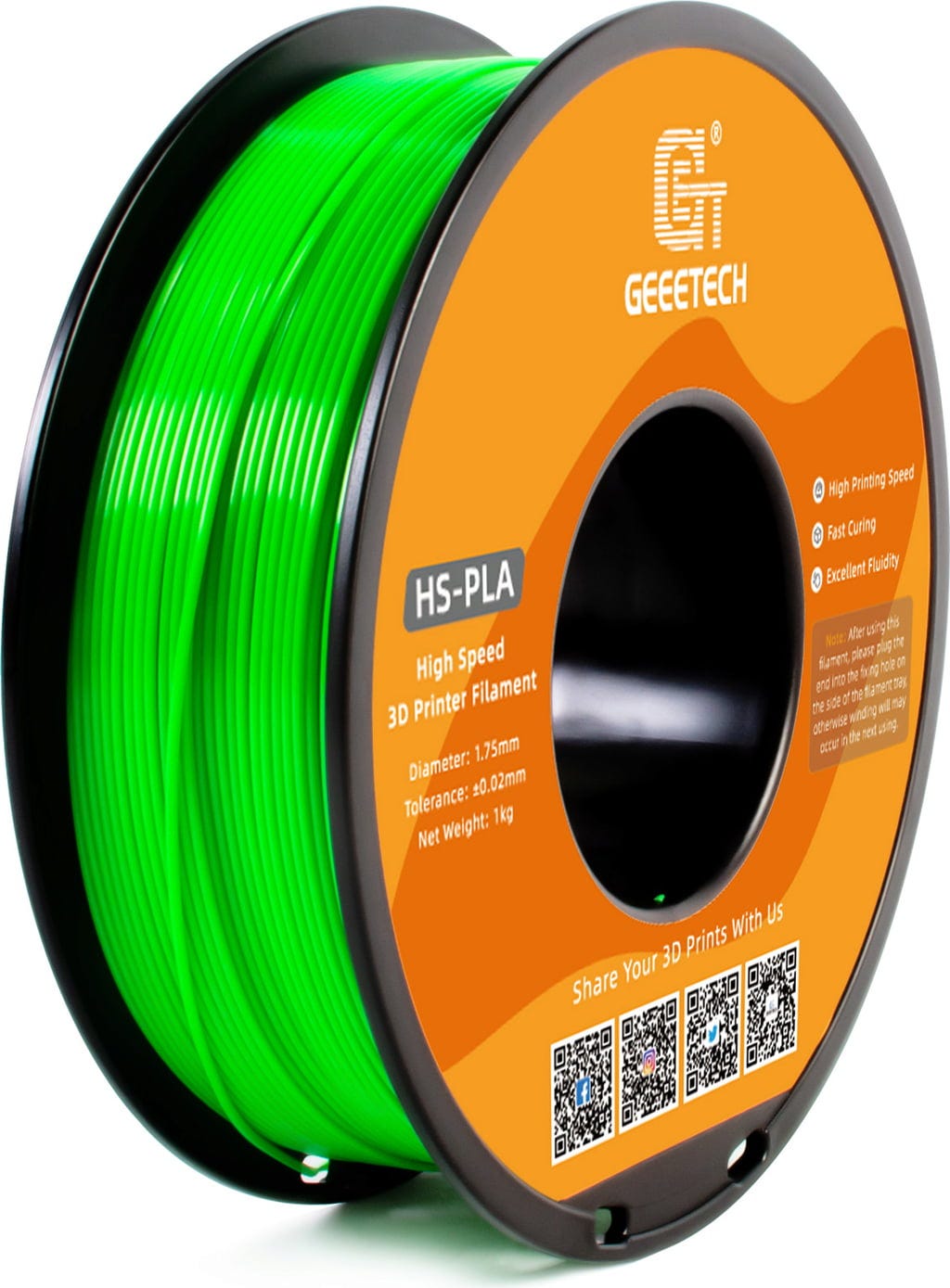 GEEETECH  HS-PLA Green, 1,75 mm / 1000 g    Das Filament für Top-Leistung &  blitzschnelle Ergebnisse in Green