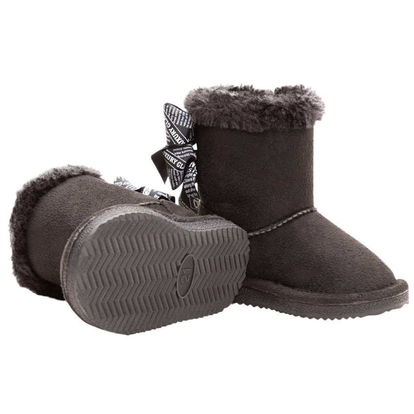 1/2 bottes fourrées avec noeuds imprimés en satin du 20 au 23