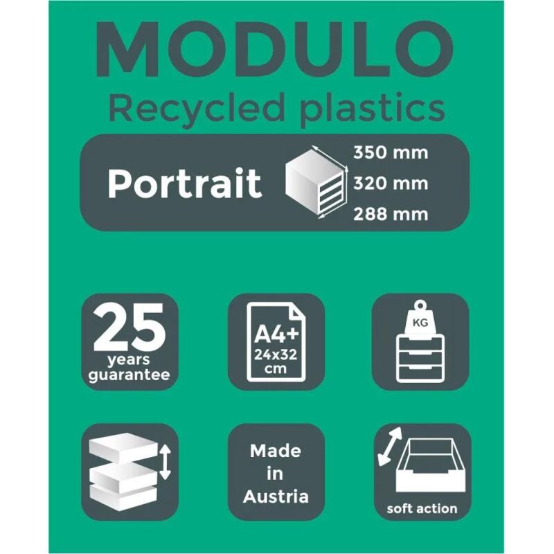 Module de classement Modulo Ecoblack 10 tiroirs fermés - Noir