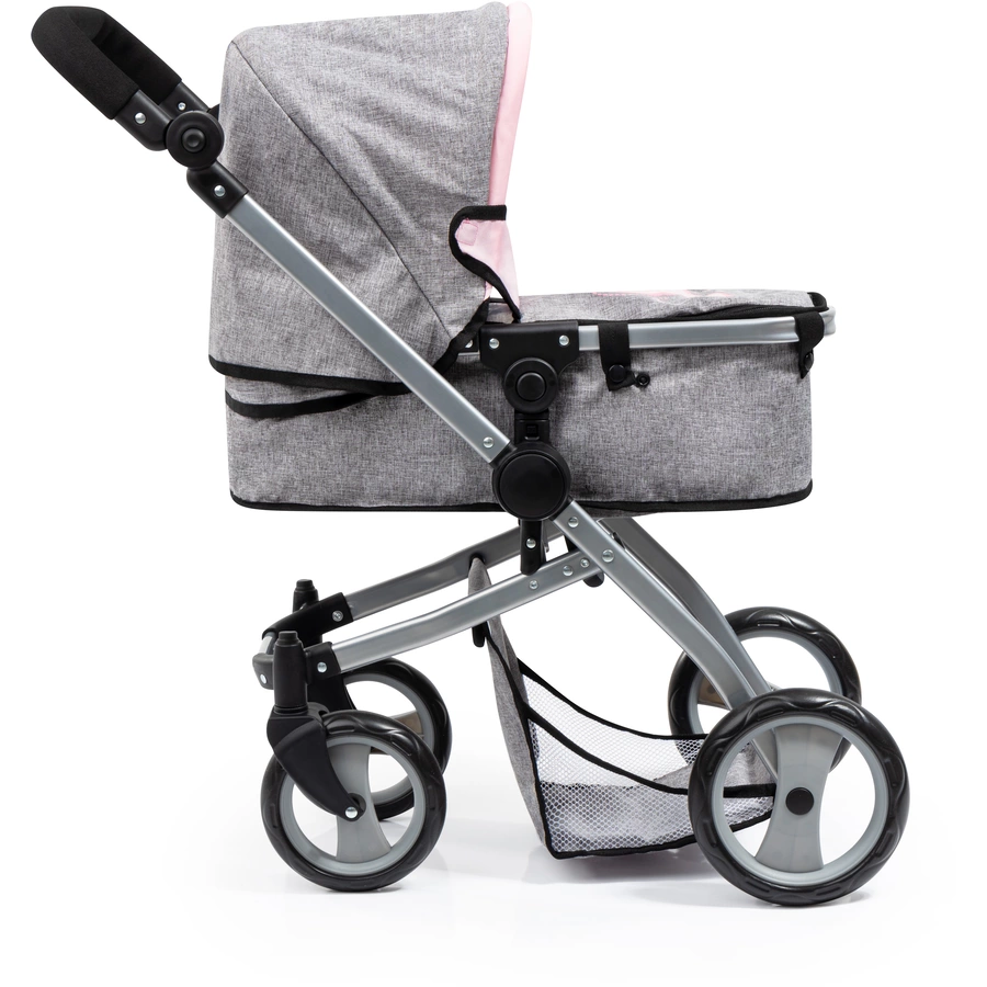 bayer Design Kombi-Puppenwagen Mega Set GrauRosa