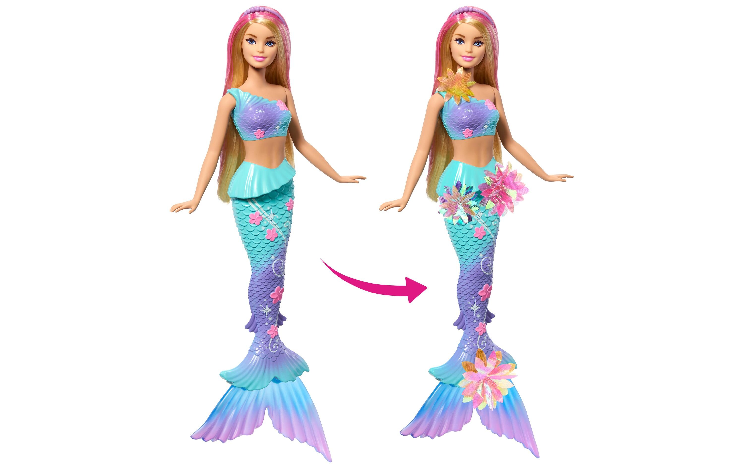 Puppe Garden Theme Feature Mermaid DreamtopiaMeerjungfrauen-Spielzeugpuppe mit magischer Überraschungsblüte und perlenbesetztem Haarreif