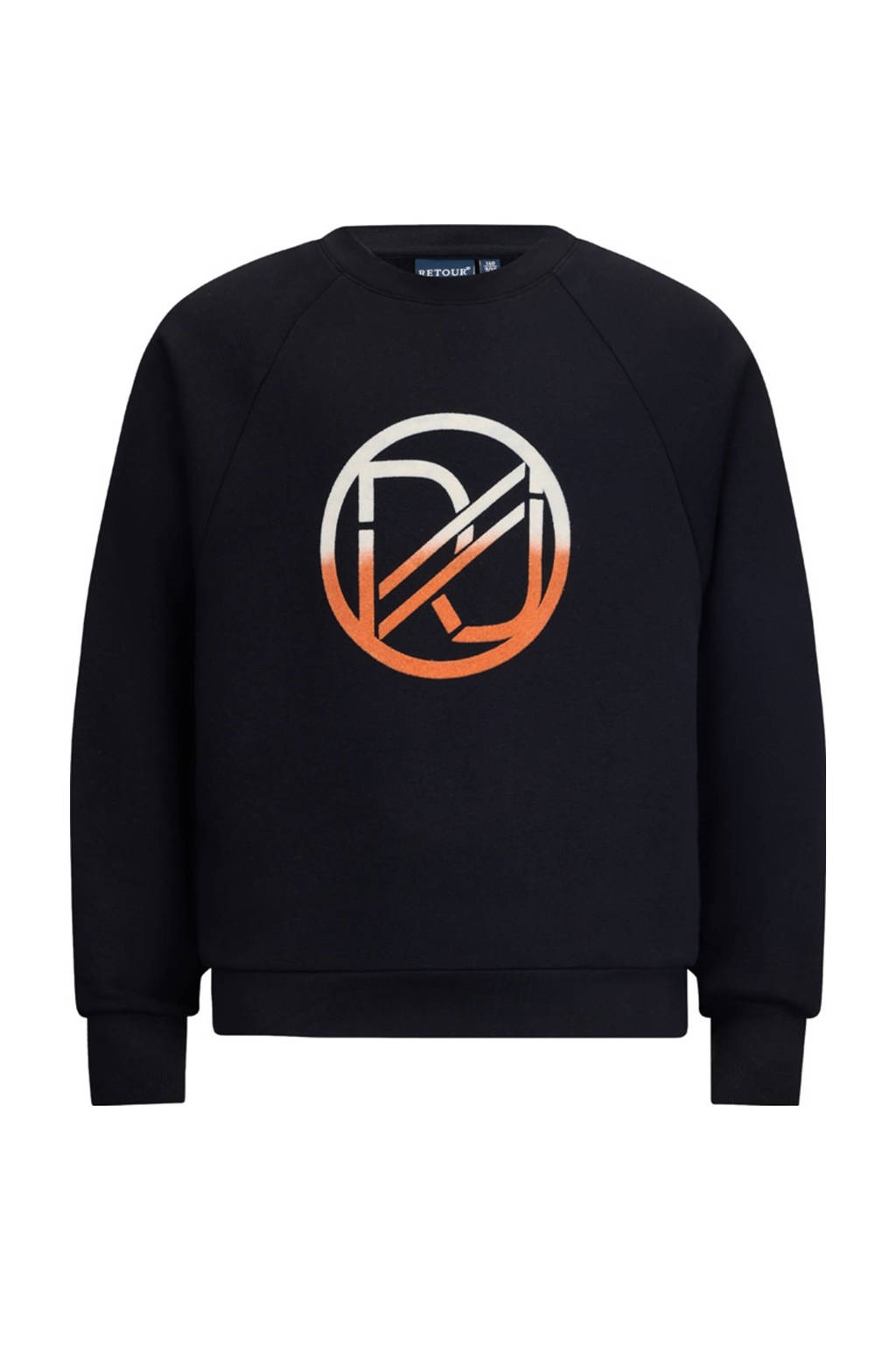 Retour Jeans sweater Bouarfa met printopdruk zwart