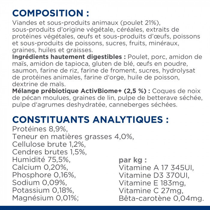 HILL'S Prescription Diet Gastrointestinal Biome en Sachet au Poulet - Pâtée pour chat