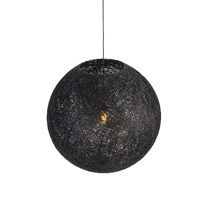 Landelijke hanglamp zwart 80 cm - Corda