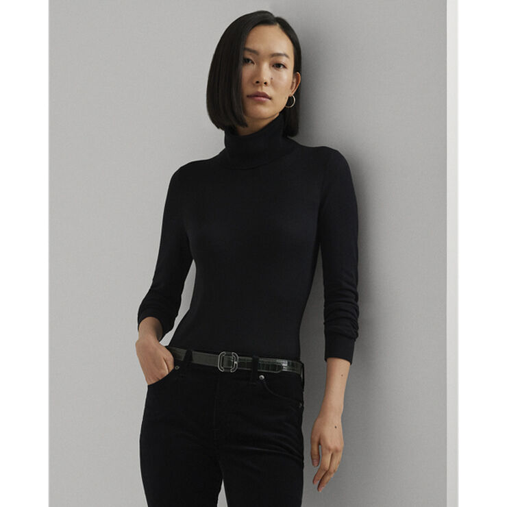 Lauren Ralph Lauren MODAL SILK NYLON-LS SWEATER Sort