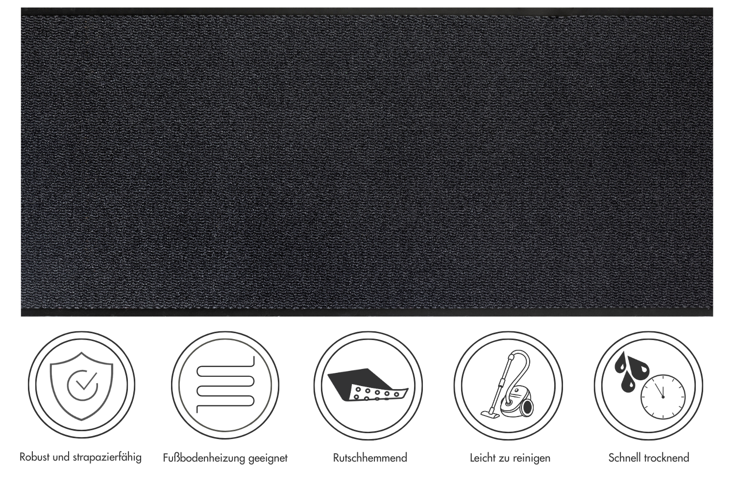 Easy runner deurmat 90 x 500 cm in antraciet