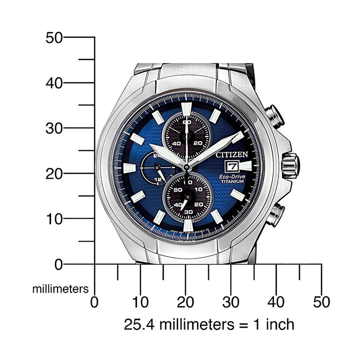 Citizen Chronograph Armbanduhr, Herrenuhr, Solar, Stoppfunktion, Titan, Saphirglas