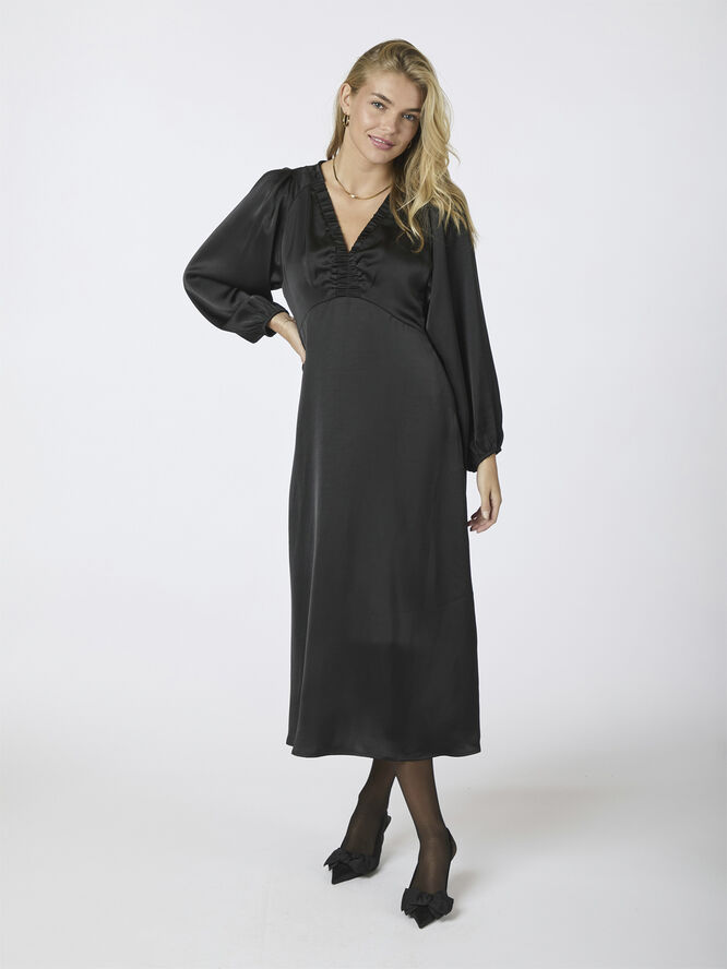 Neo Noir Isobel Heavy Sateen Dress Black