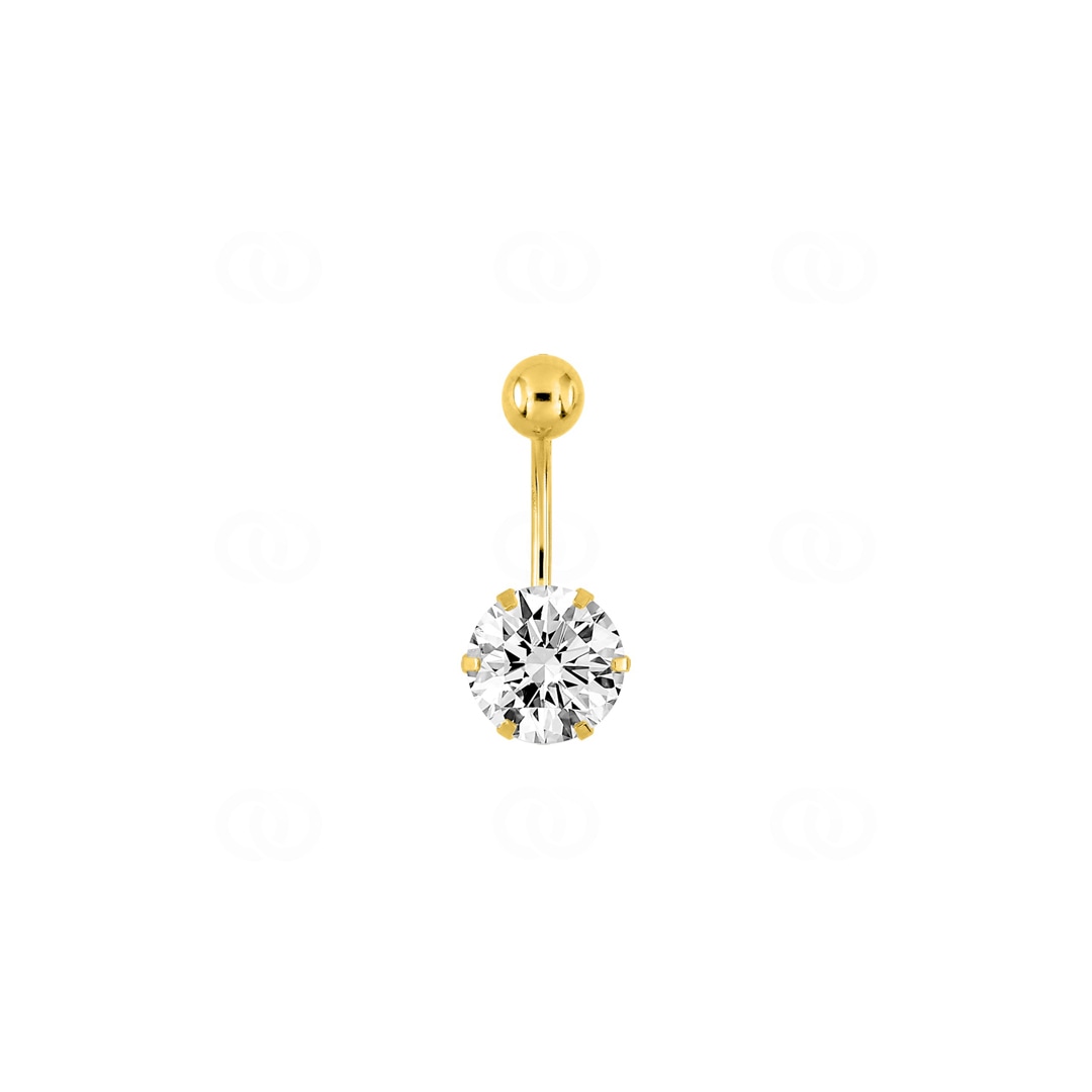 Bauchpiercing 375/9 K Gelbgold mit Zirkonia