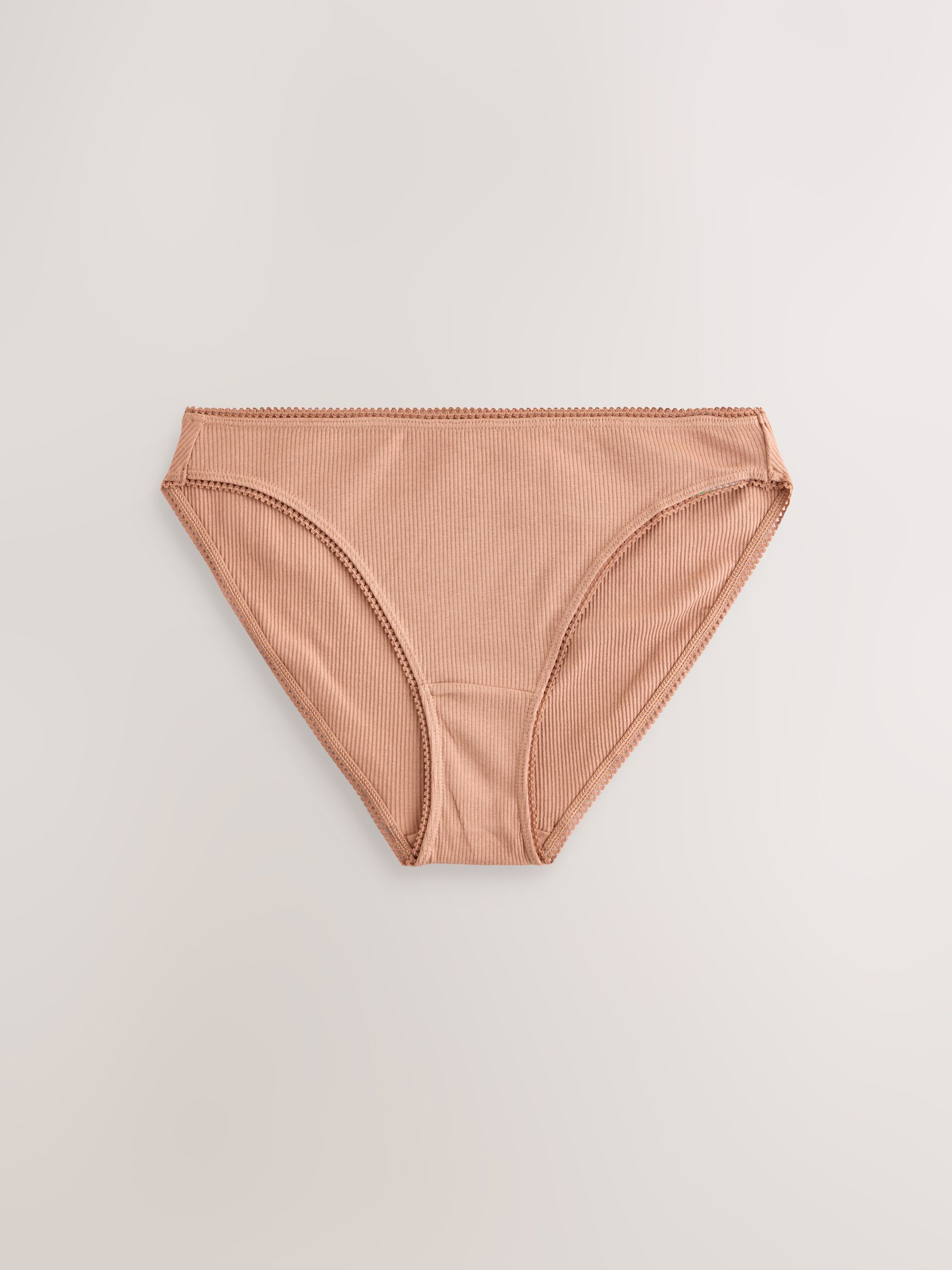 Zwart/caramel Huidskleur/praline Huidskleur - Verpakking van 3 geribbelde katoenen slips