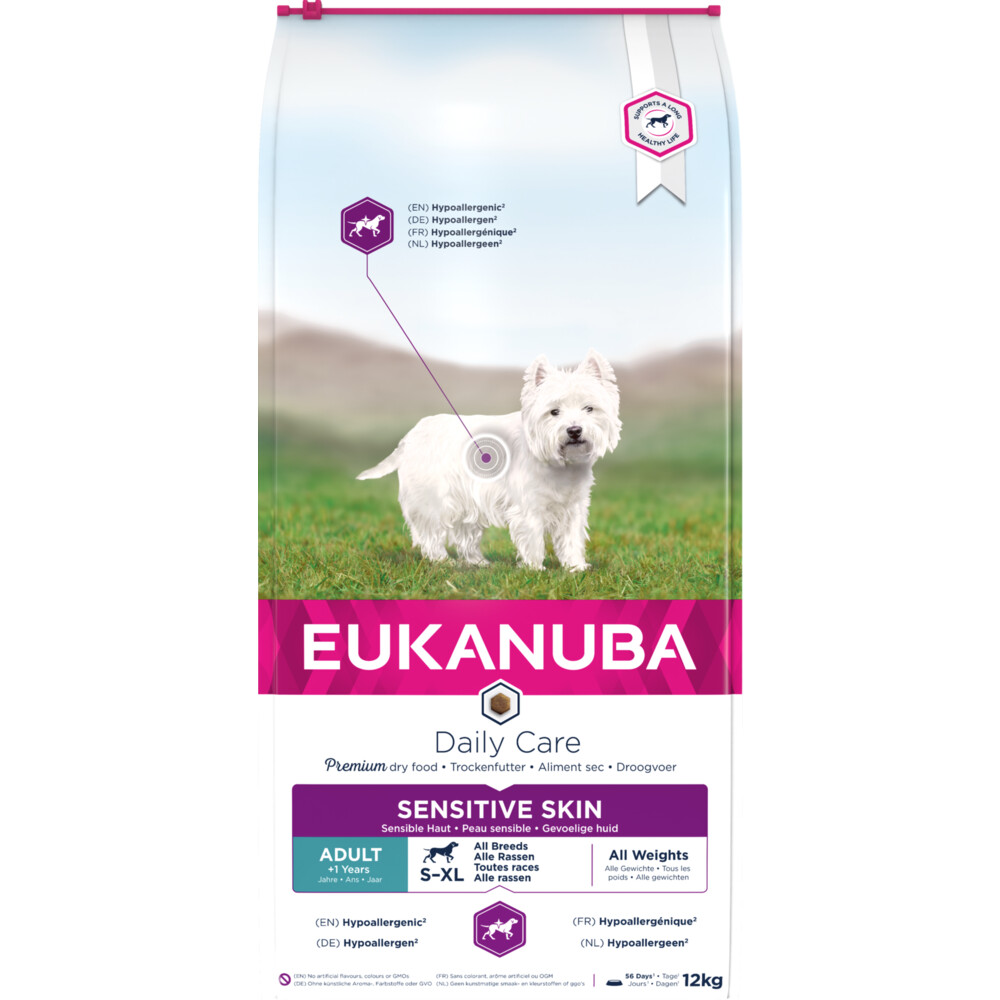Eukanuba Dog Daily Care Adult Medium Gevoelige Huid12 kg