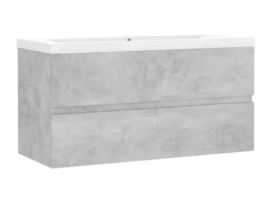 Armoire d'évier et lavabo intégré Gris béton Bois d'ingénierie