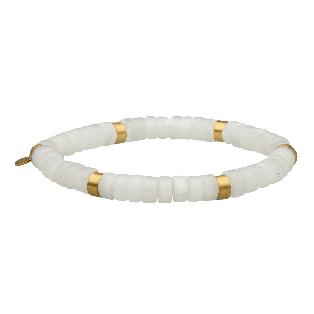 Bracelet Chakra Perles Heishi Quartz Blanc-XS-14cm
