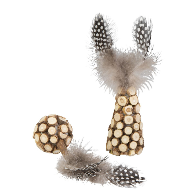 Katzenspielzeug aus Naturmaterialien - 2er-Set - ca 7,5 x 4,3 cm , 6 x 4 cm