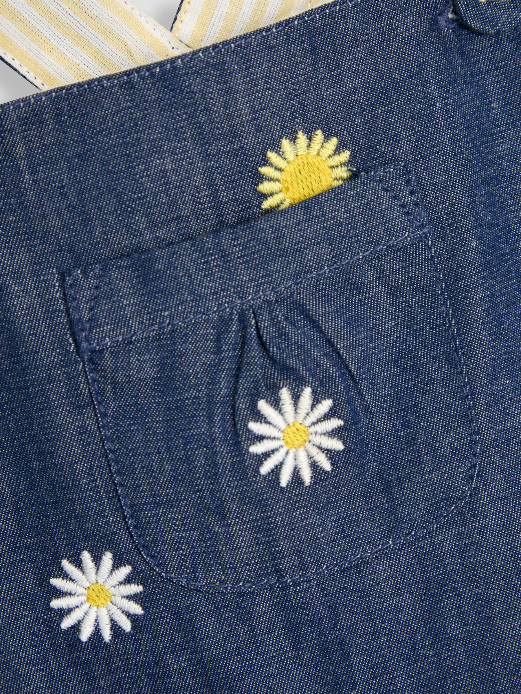 JoJo Maman Bébé Floral Print Embroidered Dungarees