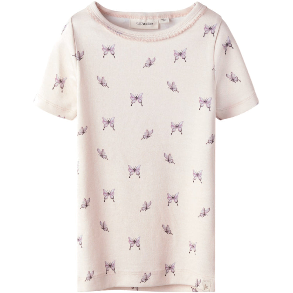 Køb Lil'Atelier Peach Blush Butterfly Gayo Sig Slim T-Shirt
