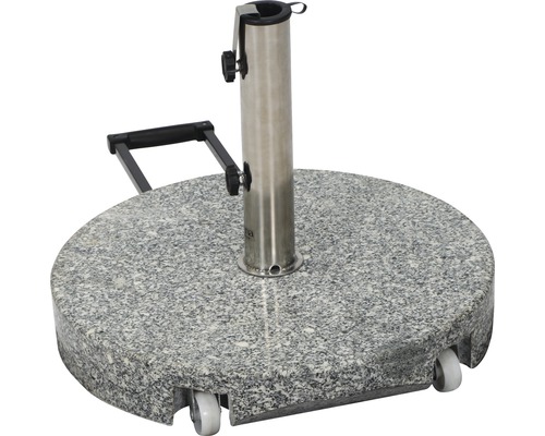 Siena Garden Granieten Parasolstandaard, 40 kg, Grijs, met Handvat en Wielen