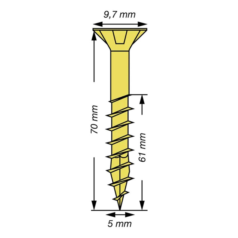 SPAX SENKHODE GUL 5X70, S 10 STK