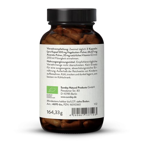Sunday Natural Products  Bio Hagebutte + Vitamin C Bio Acerola