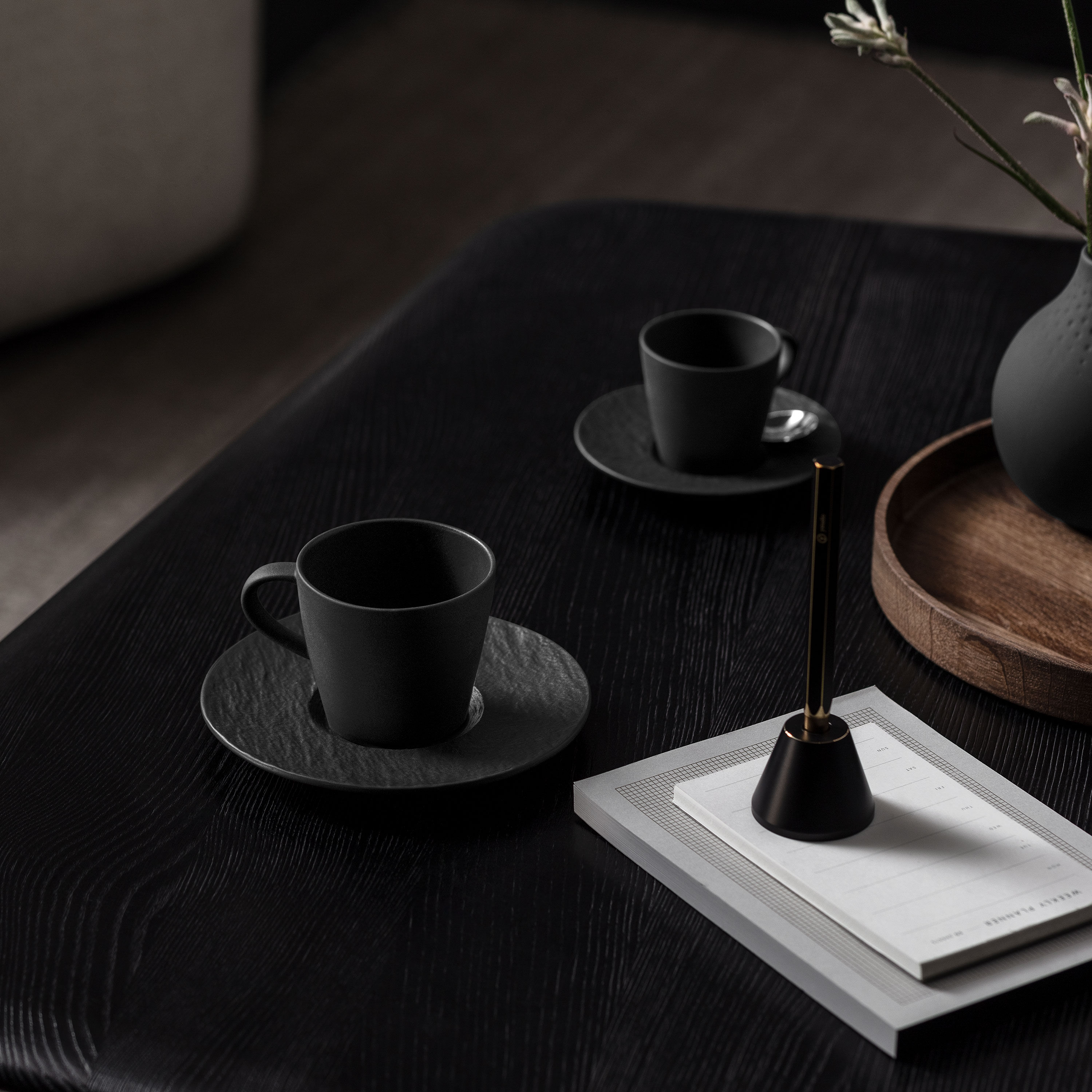 Manufacture Coffee cup saucer Black, 6.1'', Premium Porcelain