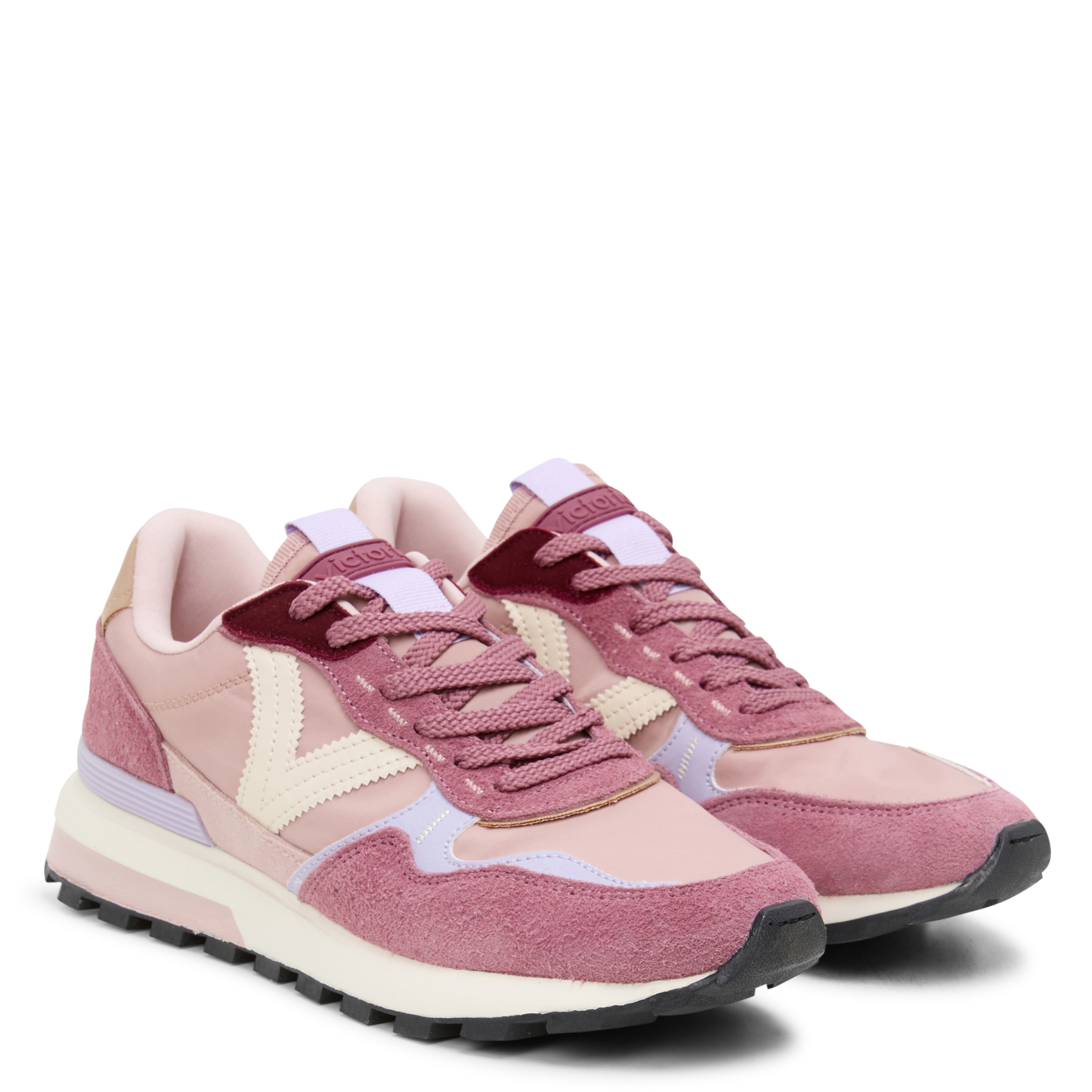 LUNA - Baskets basses effet velours | Rose