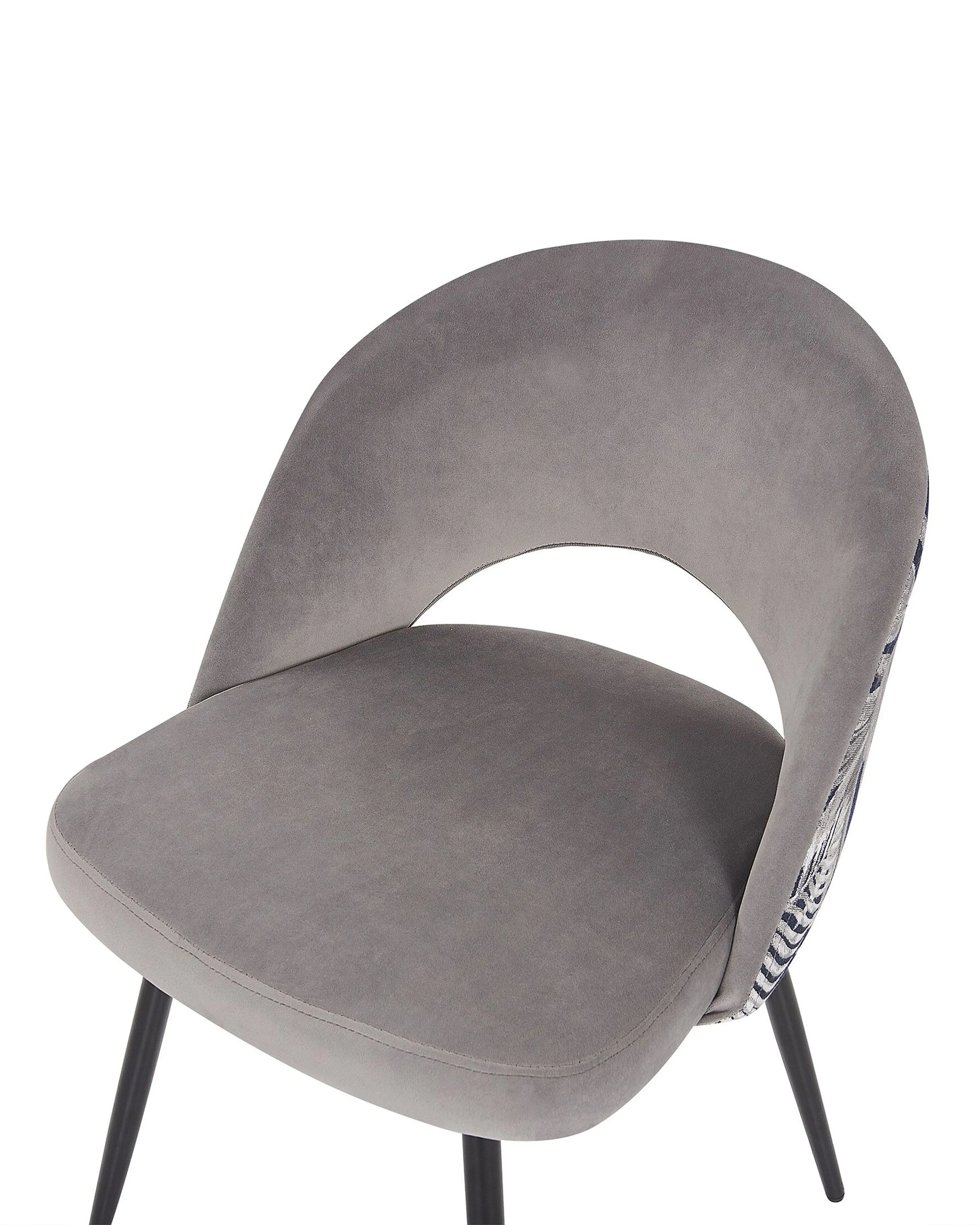 Set van 2 eetkamerstoelen VIVIAN Fluweel Grijs