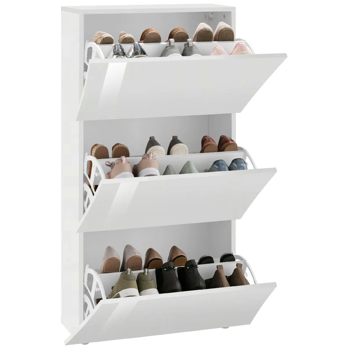 Alter Étagère à chaussures moderne - Blanc brillant