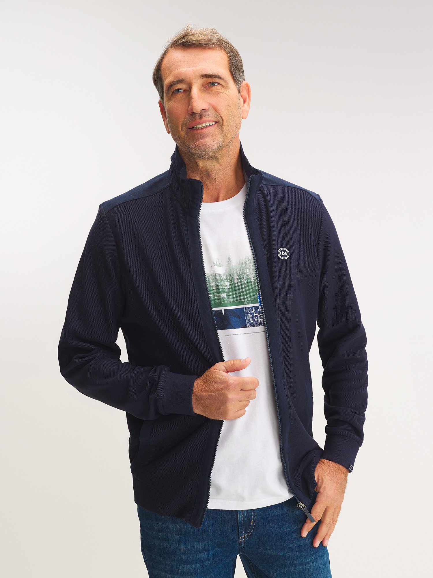 Gilet Homme Zippé Marine