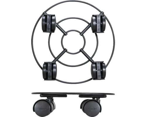 Wagner stalen installatiewagen, Ø 23 cm, draagvermogen 60 kg, zwart