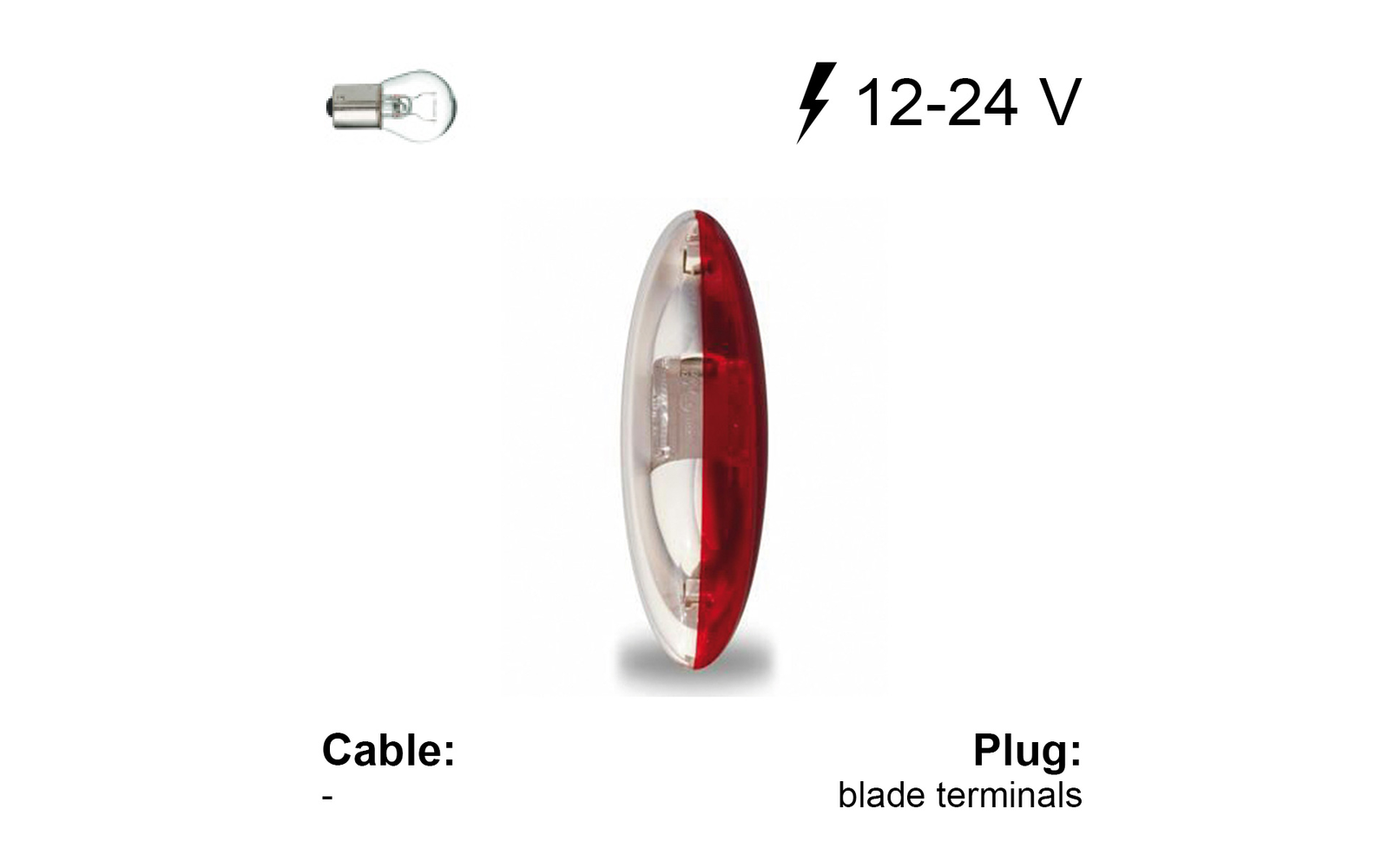 Jokon SPL 2010 Umrissleuchte rot weiß 12 bis 24 V Kabelöffnung oben Leuchtboden weiß