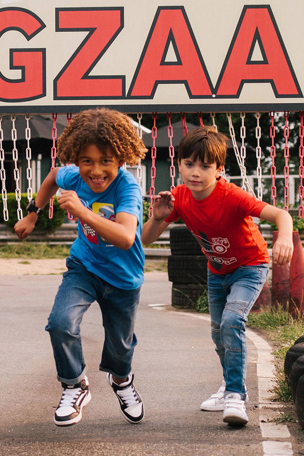 TYGO & vito T-shirt Joël met printopdruk felblauw