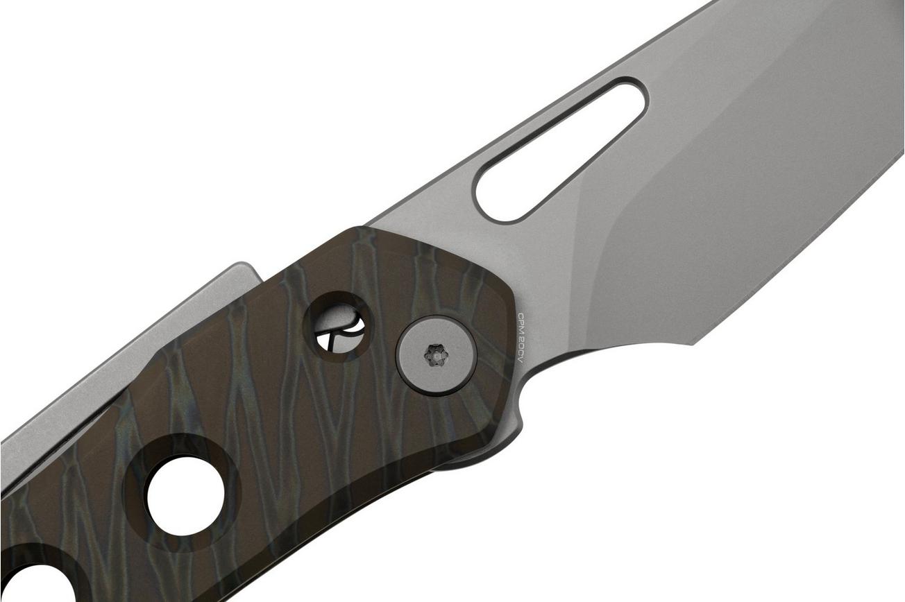 WE Knife Vision R Tiger WE21031-6, Stripe Flamed Titanium zakmes, Snecx design