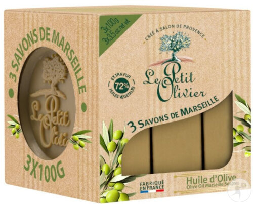 Le Petit Olivier 3 Savons De Marseille Huile D'Olive 3x100g