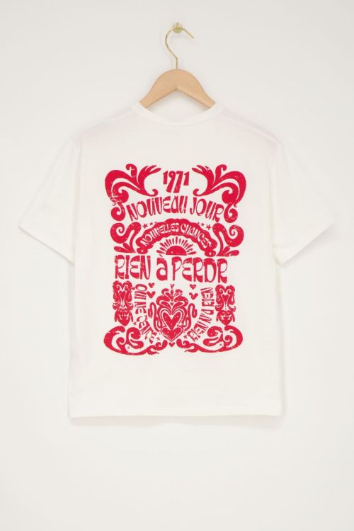 Wit T-shirt met rode print
