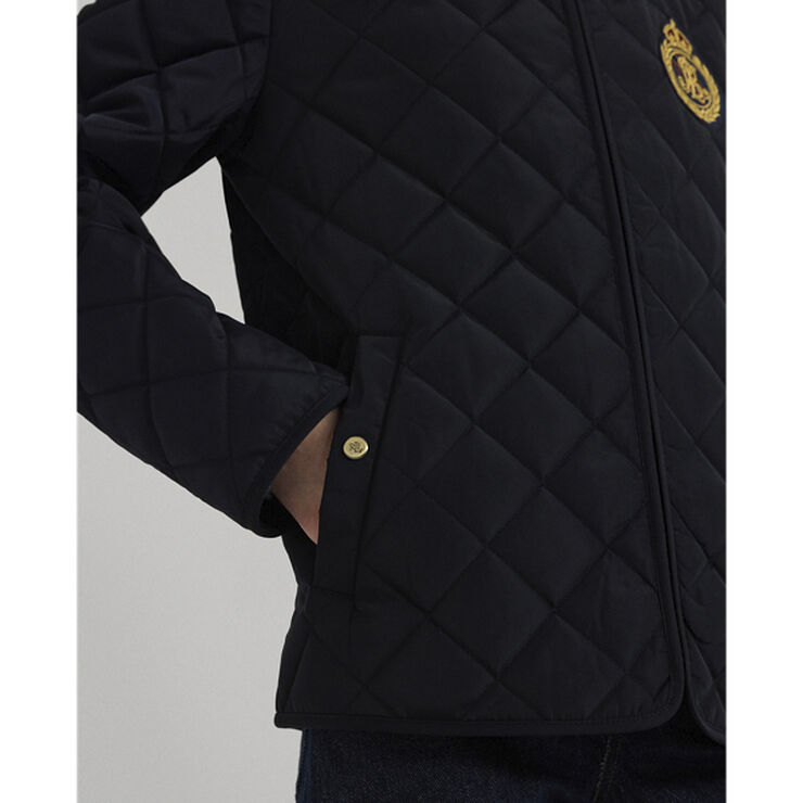 Lauren Ralph Lauren Crest-Patch Quilted Mockneck Jacket Dk navy
