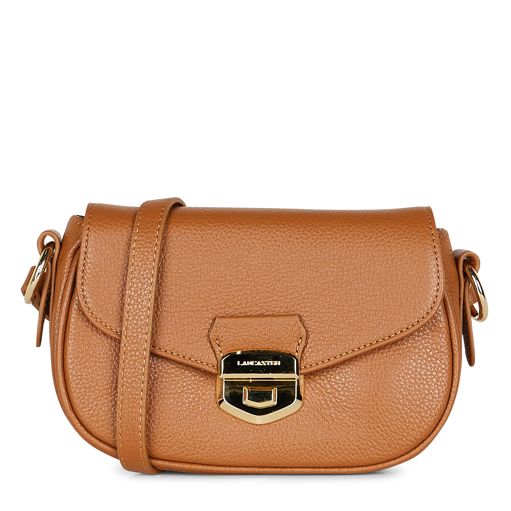 MILANO SOPHIA - Sac trotteur rabat avec fermoir en cuir | Marron